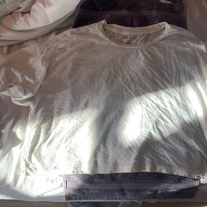 Off white cropped short sleeve shirt